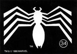 1986 Comic Images Official Marvel Universe Stickers #34 (Spider symbol) Front