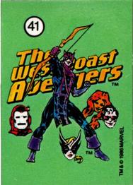 1986 Comic Images Official Marvel Universe Stickers #41 The West Coast Avengers Front