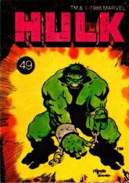 1986 Comic Images Official Marvel Universe Stickers #49 Hulk Front