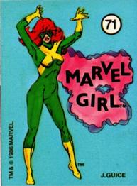 1986 Comic Images Official Marvel Universe Stickers #71 Marvel Girl Front