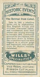 1913 Wills's Historic Events (Australia) #48 The Retreat from Cabul Back