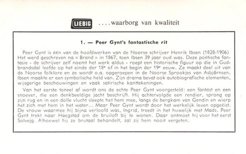 1960 Liebig Peer Gynt (Dutch Text) (F1728, S1733) #1 Peer Gynt's fantastische rit Back