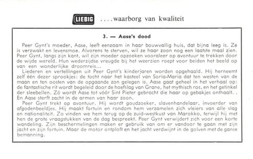 1960 Liebig Peer Gynt (Dutch Text) (F1728, S1733) #3 Aase's dood Back