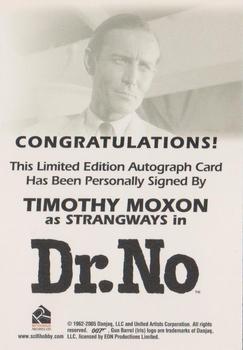 2006 Rittenhouse James Bond Dangerous Liaisons - Full Bleed Autographs #NNO Timothy Moxon Back