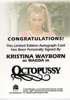 2006 Rittenhouse James Bond Dangerous Liaisons - Full Bleed Autographs #NNO Kristina Wayborn Back