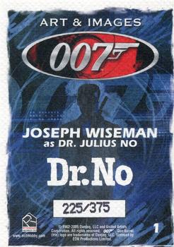 2006 Rittenhouse James Bond Dangerous Liaisons - Art and Images of 007 #1 Dr. No / Joseph Wiseman Back