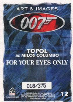 2006 Rittenhouse James Bond Dangerous Liaisons - Art and Images of 007 #12 Milos Columbo / Topol Back