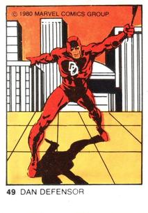 1980 Terrabusi Marvel Comics Superhero (Spain) #49 Dan Defensor Front