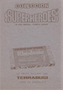 1980 Terrabusi Marvel Comics Superhero (Spain) #72 Ciclope Back