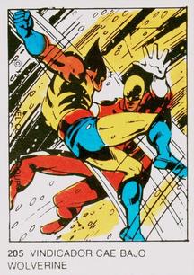 1980 Terrabusi Marvel Comics Superhero (Spain) #205 Vindicador Cae Bajo Wolverine Front