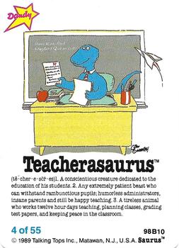 1989 Dandy Saurus Stickers #4 Teacherasaurus Front