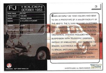 2002 Kryptyx Holden Master Collection #3 FJ Special Sedan Back