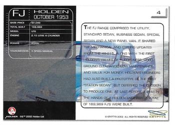 2002 Kryptyx Holden Master Collection #4 FJ Ute Back