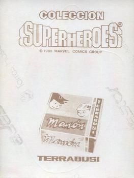 1980 Terrabusi Marvel Comics Superhero (Spain) - Stickers #256 Surf Plata Back