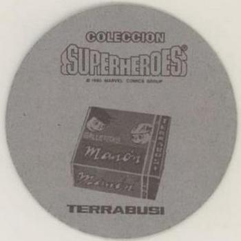 1980 Terrabusi Marvel Comics Superhero (Spain) - Pogs #7 Surf Plata Back