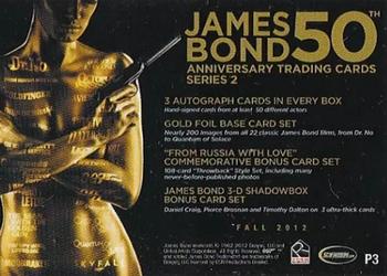 2012 Rittenhouse James Bond 50th Anniversary Series 2 - Promos #P3 Album Exclusive Back