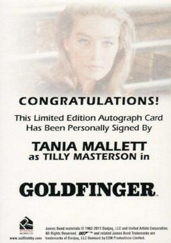 2012 Rittenhouse James Bond 50th Anniversary Series 2 - Full Bleed Autographs #NNO Tania Mallet Back