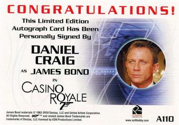 2012 Rittenhouse James Bond 50th Anniversary Series 2 - 40th Anniversary Autographs #A110 Daniel Craig Back