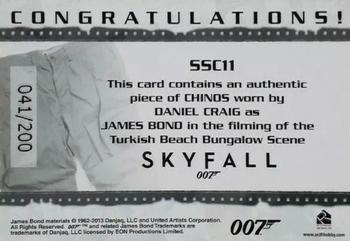 2013 Rittenhouse James Bond Autographs & Relics - Relics #SSC11 Daniel Craig Back