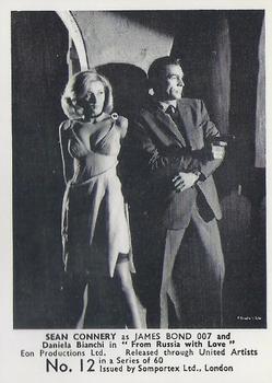 1964 Somportex James Bond 007 #12 Sean Connery / Daniela Bianchi Front