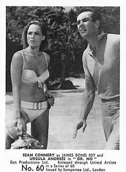 1964 Somportex James Bond 007 #60 Sean Connery / Ursula Andress Front
