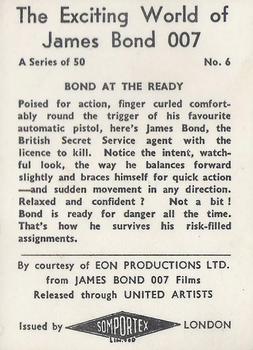 1965 Somportex The Exciting World of James Bond #06 Bond At The Ready Back