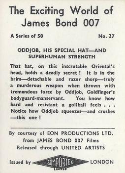 1965 Somportex The Exciting World of James Bond #27 Oddjob, His Special Hat -- And Superhuman Strength Back