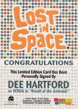 2005 Rittenhouse The Complete Lost in Space - Limited Edition Signatures Guest Cast #NNO Dee Hartford Back