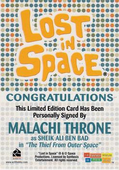2005 Rittenhouse The Complete Lost in Space - Limited Edition Signatures Guest Cast #NNO Malachi Throne Back