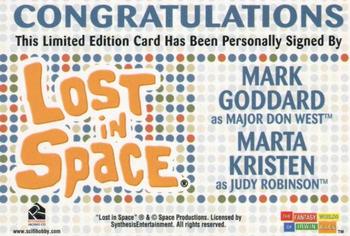 2005 Rittenhouse The Complete Lost in Space - Limited Edition Signatures Dual #NNO Mark Goddard / Marta Kristen Back