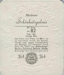 1934 Kurmark Moderne Schonheitsgalarie Series 1 (Garbaty) #82 Brigitte Horney Back