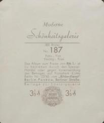 1934 Kurmark Moderne Schonheitsgalarie Series 1 (Garbaty) #187 Ilse von Collani Back