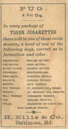 1888 Ellis, H. & Co. Breeds of Dogs - Tiger #NNO Pug Back