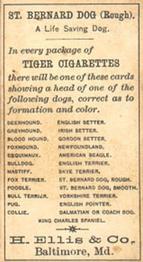 1888 Ellis, H. & Co. Breeds of Dogs - Tiger #NNO St. Bernard Dog (rough) Back