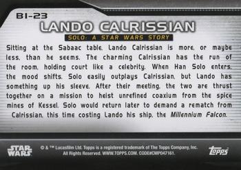 2021 Topps Star Wars Bounty Hunters #B1-23 Lando Calrissian Back