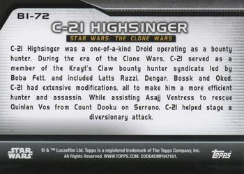 2021 Topps Star Wars Bounty Hunters #B1-72 C-21 Highsinger Back