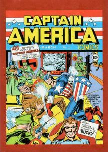 2020 Panini Marvel 80 Years Stickers #5 Captain America Comics #1 Front