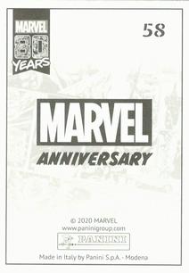 2020 Panini Marvel 80 Years Stickers #58 The Incredible Hulk #181 Back