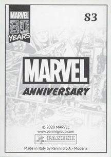 2020 Panini Marvel 80 Years Stickers #83 X-Men #134 Back
