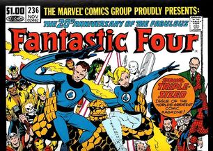 2020 Panini Marvel 80 Years Stickers #97 Fantastic Four #236 Front
