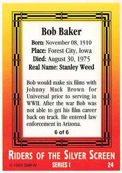 1993 SMKW Riders of the Silver Screen #24 Bob Baker Back