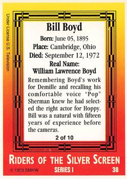1993 SMKW Riders of the Silver Screen #38 Bill Boyd Back