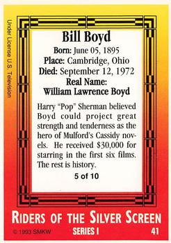 1993 SMKW Riders of the Silver Screen #41 Bill Boyd Back