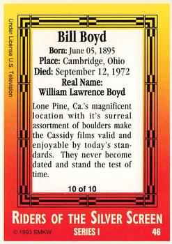 1993 SMKW Riders of the Silver Screen #46 Bill Boyd Back