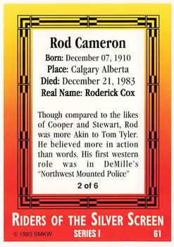 1993 SMKW Riders of the Silver Screen #61 Rod Cameron Back