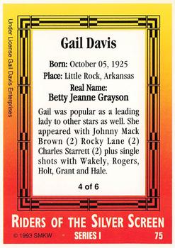 1993 SMKW Riders of the Silver Screen #75 Gail Davis Back