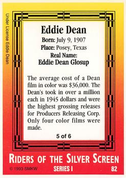 1993 SMKW Riders of the Silver Screen #82 Eddie Dean Back