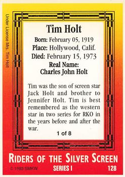 1993 SMKW Riders of the Silver Screen #128 Tim Holt Back