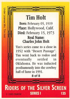 1993 SMKW Riders of the Silver Screen #135 Tim Holt Back