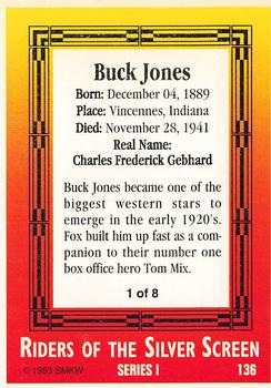 1993 SMKW Riders of the Silver Screen #136 Buck Jones Back